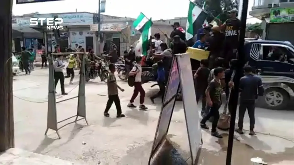 مظاهرة في مدينة جرابلس بريف حلب نصرةً لإدلب: الفيديو