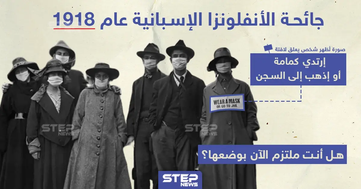 السجن أو الكمامات في جائحة الأنفلونزا الإسبانية عام 1918 ... فهل أنت ملتزم بوضعها ؟!: السجن