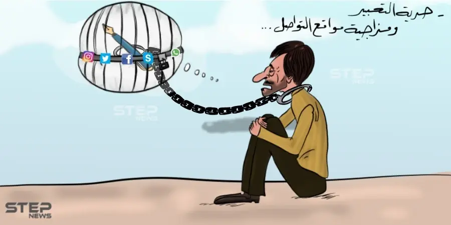 حرية التعبير ومزاجية مواقع التواصل: كاريكاتير