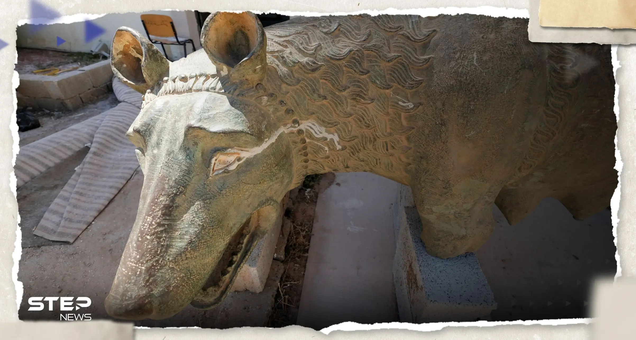 العثور على تمثال أنثى ذئب يعود للحقبة الاستعمارية وسط الخردة في ليبيا (صور): تمثال