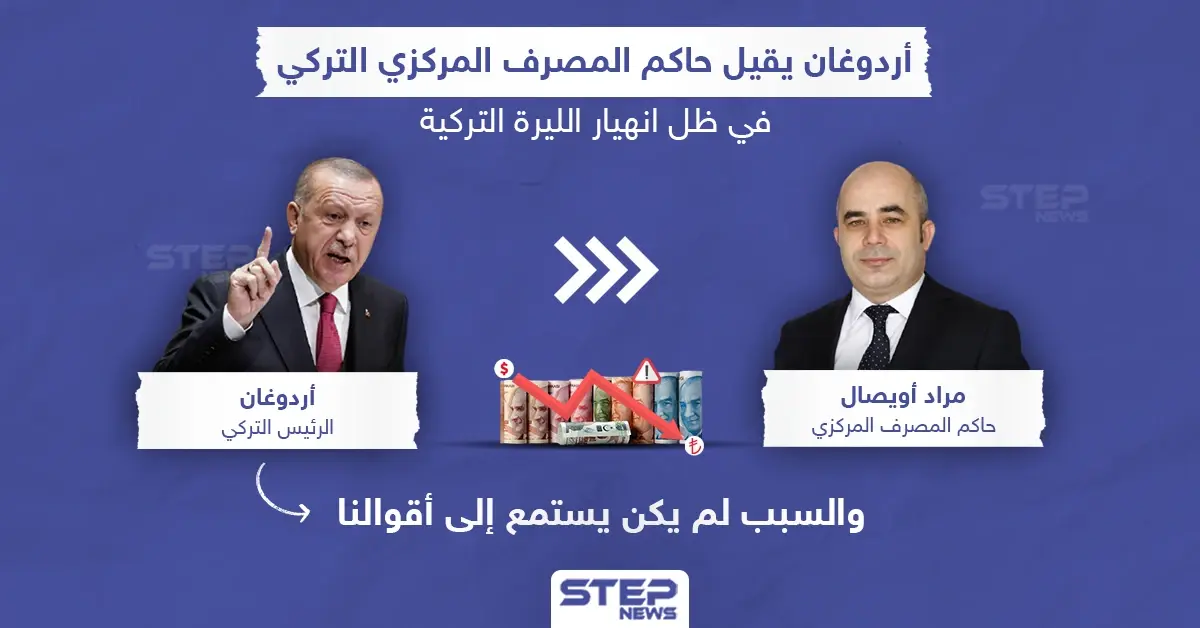 أردوغان يقيل حاكم المصرف المركزي التركي في ظل انهيار الليرة التركية: مراد أويصال