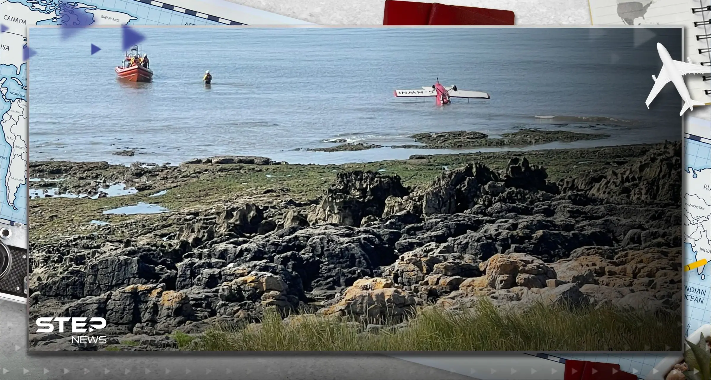 لحظة تحطم طائرة وسط البحر.. شاهد كيف نجا قائدها بأعجوبة: قائدة طائرة