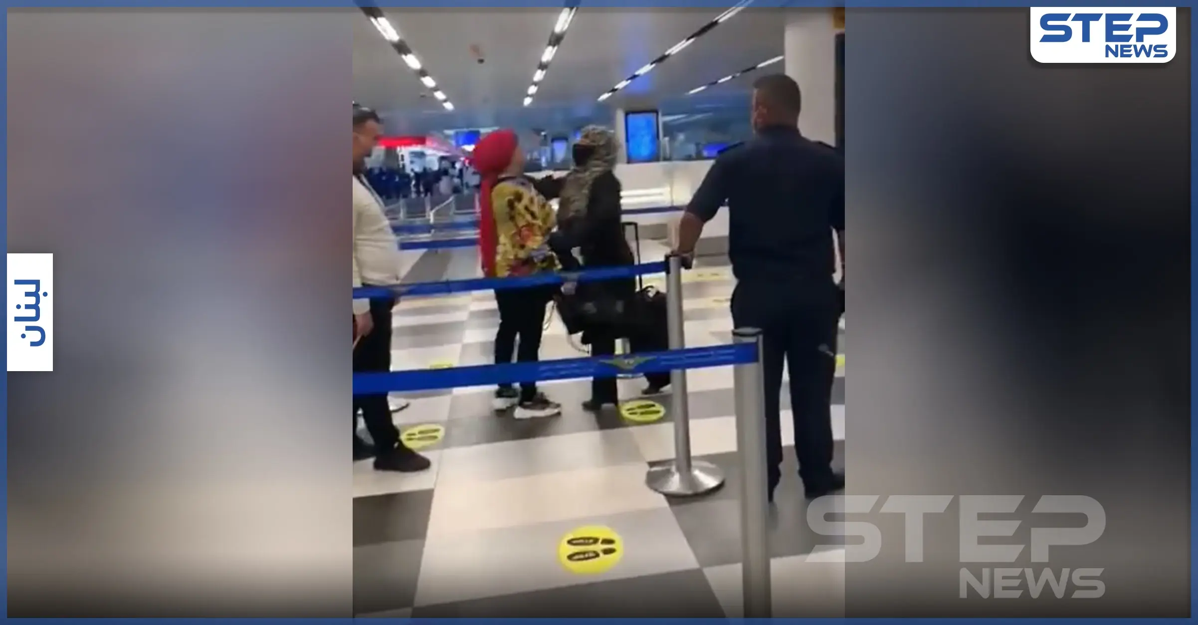 بالفيديو|| "بالكف والرفس".. مشاجرة نسائية بين لبنانيتين في مطار بيروت: شتم