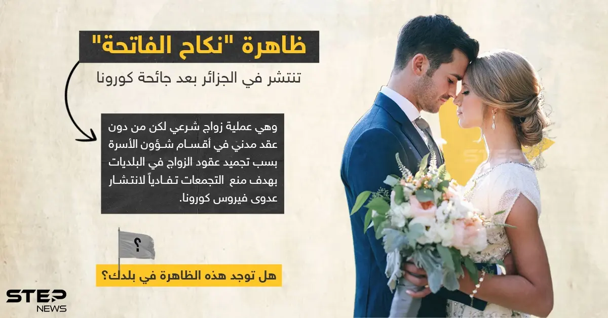 تقرير جزائري يكشف عن انتشار ظاهرة "زواج الفاتحة" في زمن جائحة كورونا: جائحة كورونا