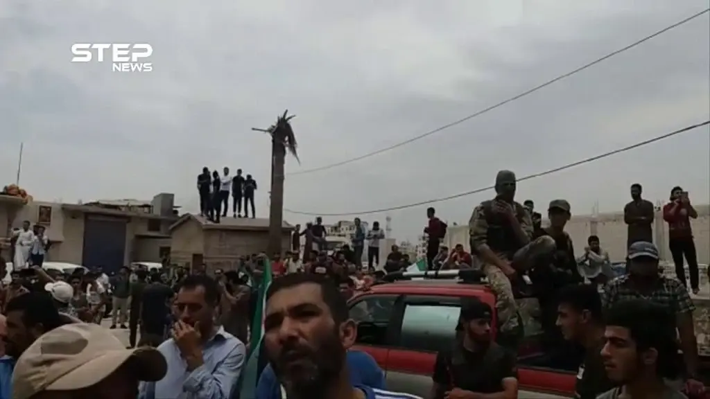 صلاة جنازة الشهيد عبد الباسط الساروت في مدينة الدانا بريف إدلب: الدانا