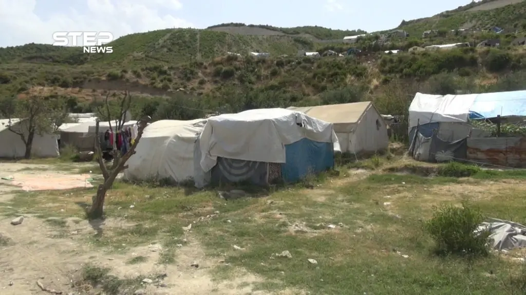 أكثر من أربعين ألف نازح من ريف اللاذقية يعيشون أوضاع معيشية صعبة في مخيم خربة الجوز: مخيم خربة الجوز