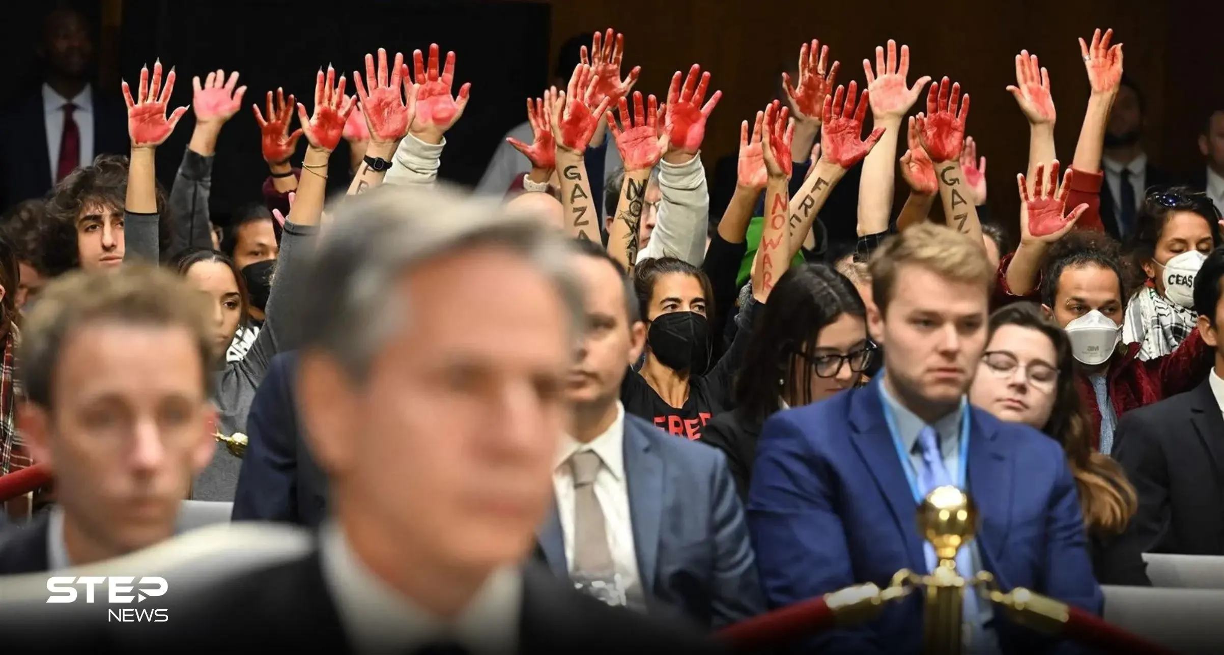 "لا للحرب في غزة".. محتجون يقاطعون كلمة بلينكن في الكونغرس الأمريكي (فيديو): الكونغرس