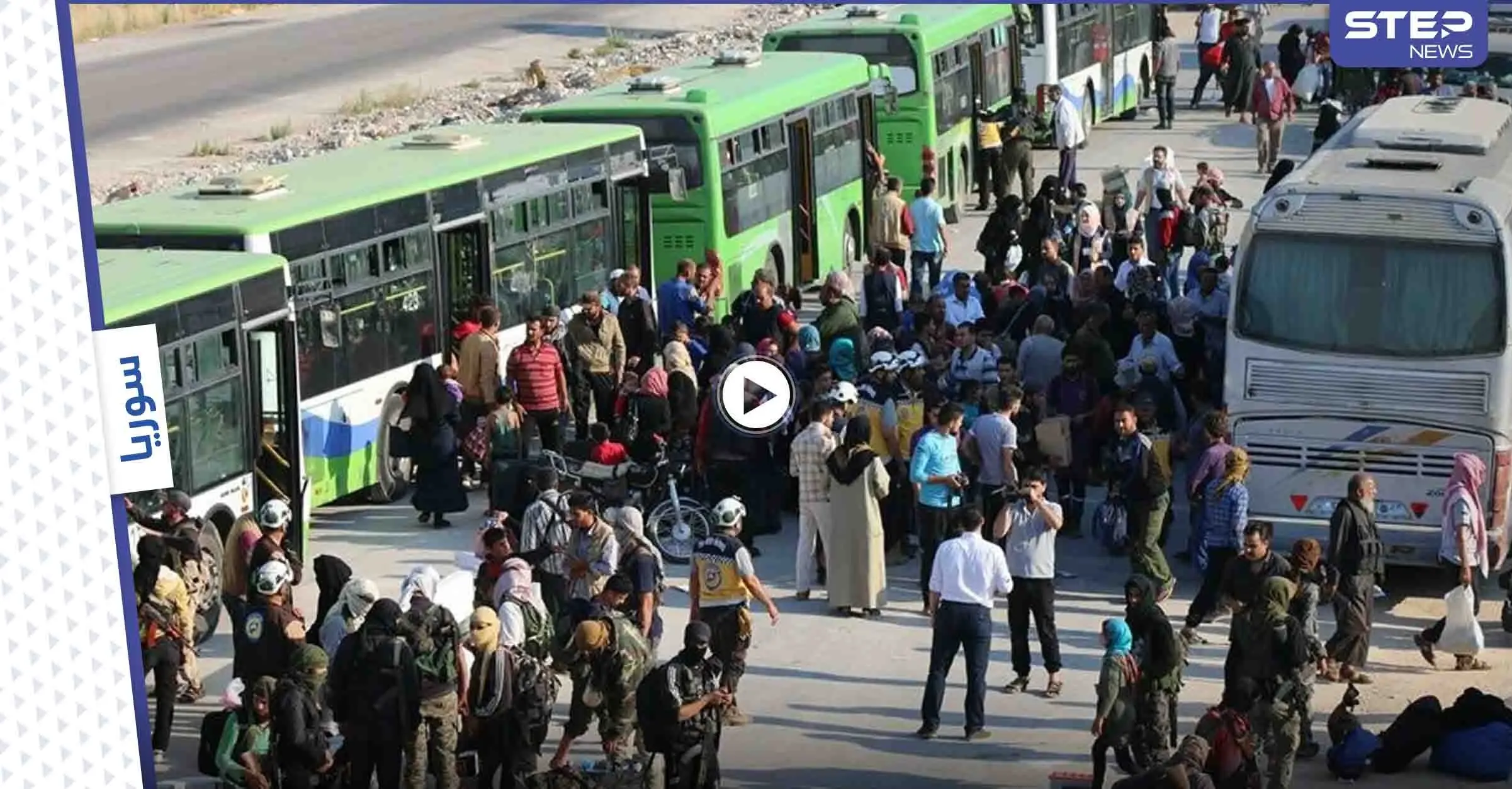 قافلة مُهجّري القنيطرة تصل مناطق المعارضة شمال سوريا وفصيل السلطان مراد يُطلق النار على المحتجين (فيديو): مهجري قرية أم باطنة