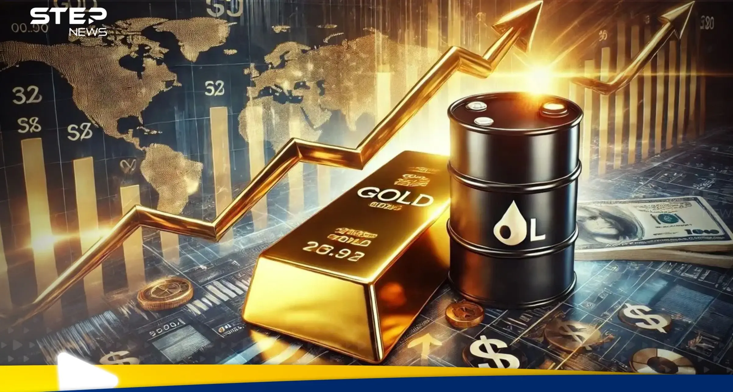 قبل خطاب تاريخي الذهب يواصل صعوده الصاروخي والنفط يعاكسه: الذهب