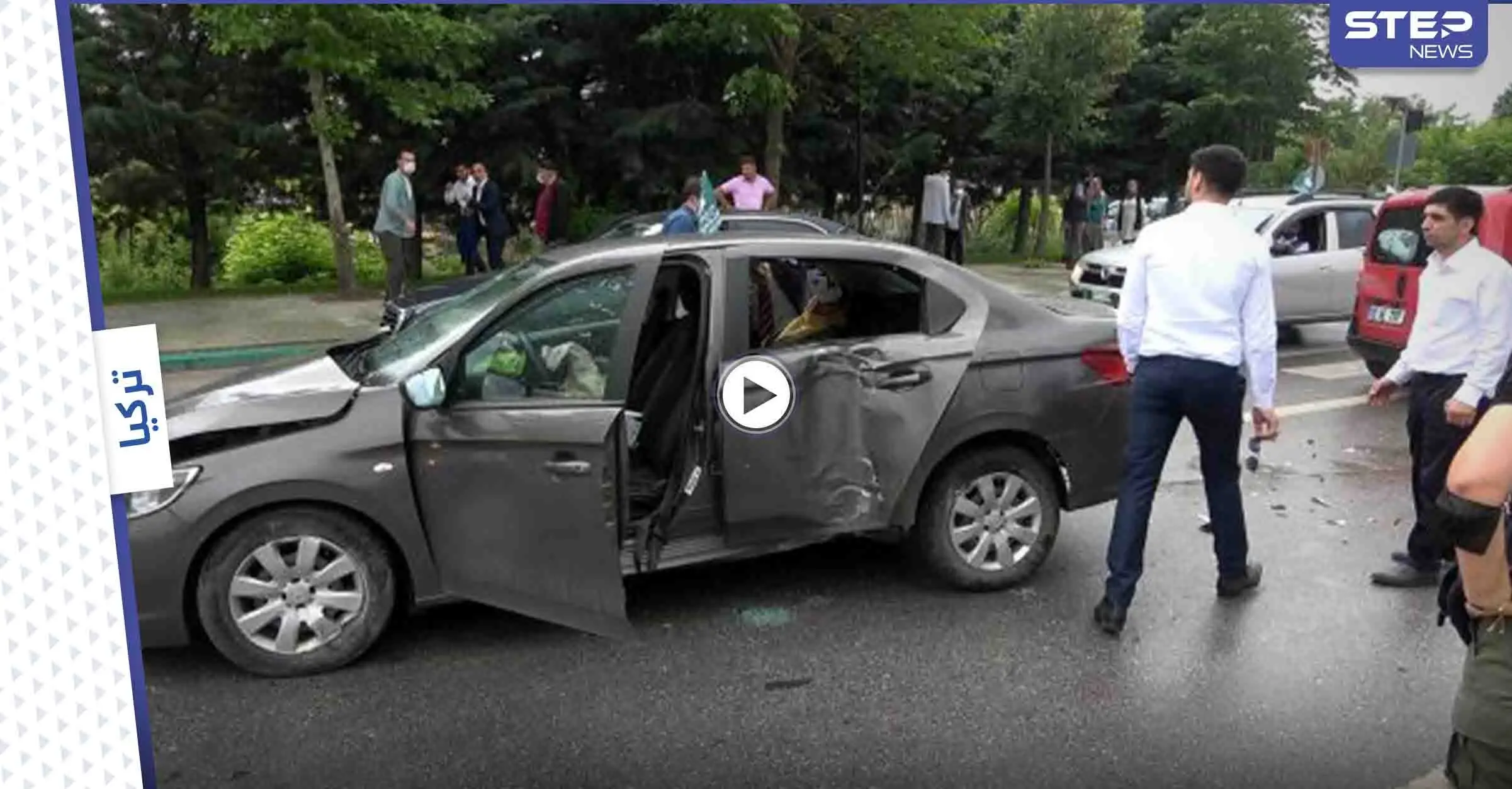 بالفيديو|| موكب أحمد داود أوغلو يتعرض لحادث سير وإصابة شخصية هامة فيه: حادث