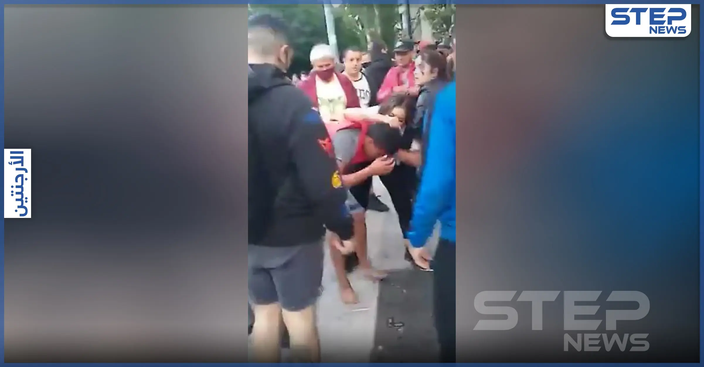 بالفيديو|| وجهه مغطى بـ"الدماء".. لص يسرق هاتف امرأة بالشارع ليتفاجأ بردة فعلها: الشرطة