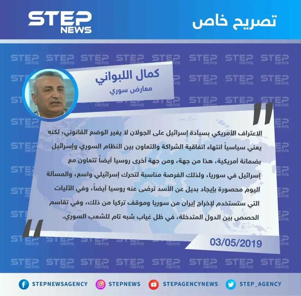 معارض سوري: المسألة اليوم محصورة بإيجاد بديل توافقي عن الأسد وإخراج إيران من سوريا: تصاريح