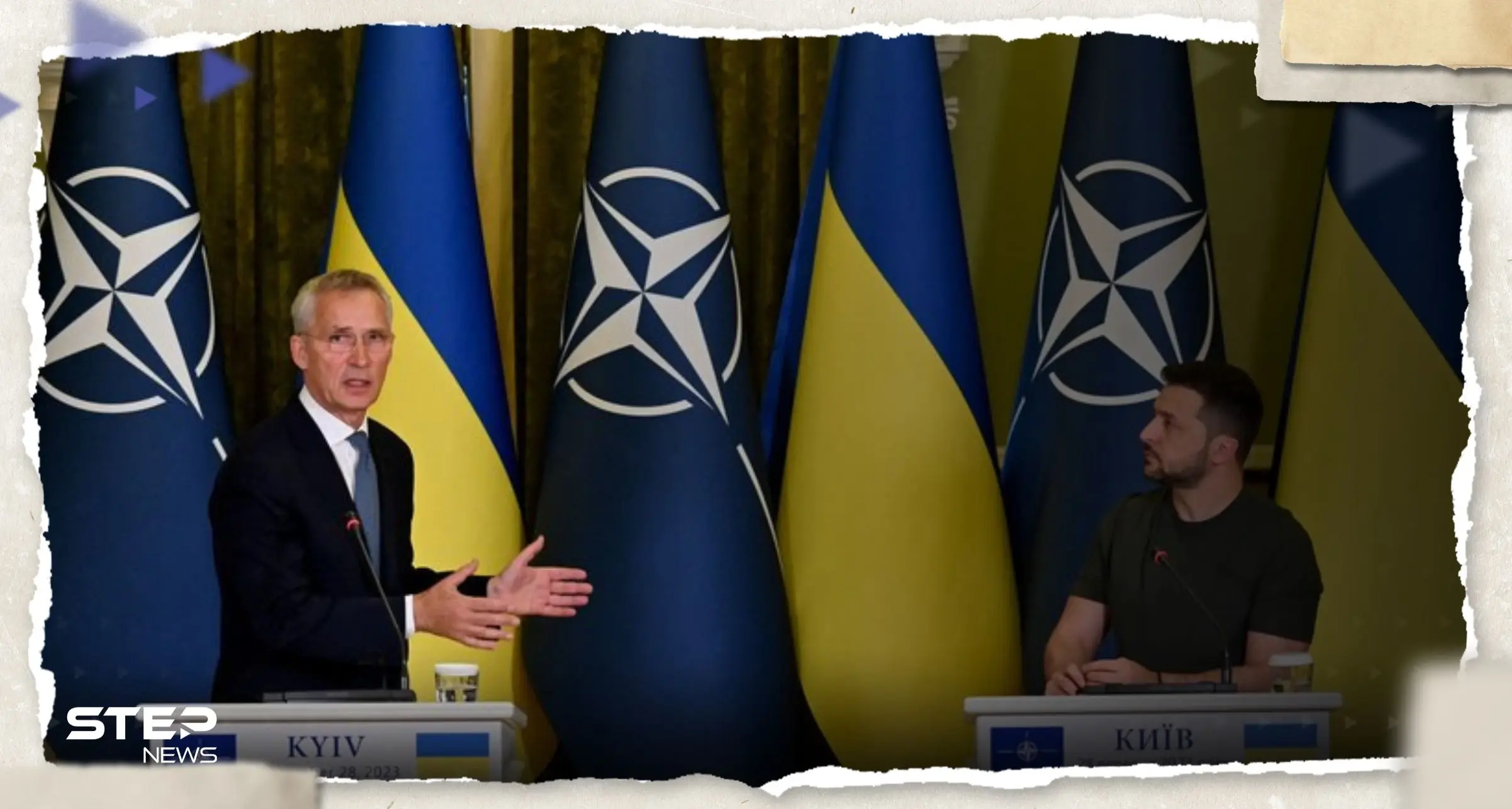 موجهاً رسالة لإسرائيل.. زيلينسكي في مقر الناتو للمرة الأولى منذ بدء الحرب: طوفان الأقصى