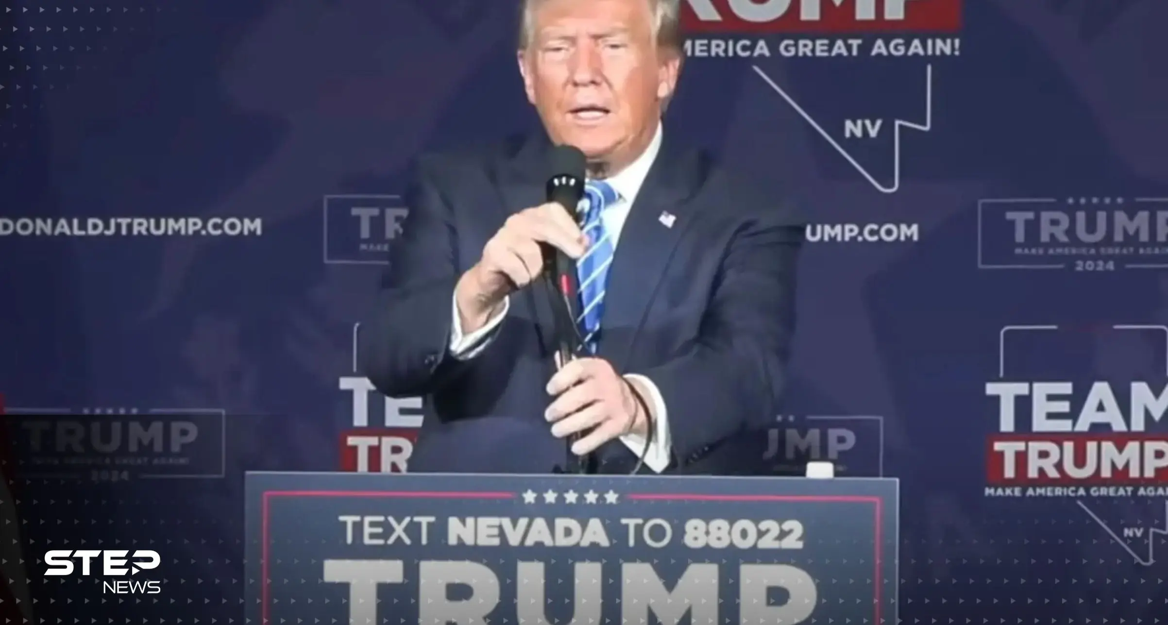 "لا يجب أن نضحك بل نبكي".. ترامب يسخر من بايدن ويقلّده خلال مؤتمر انتخابي (فيديو): الانتخابات الأمريكية