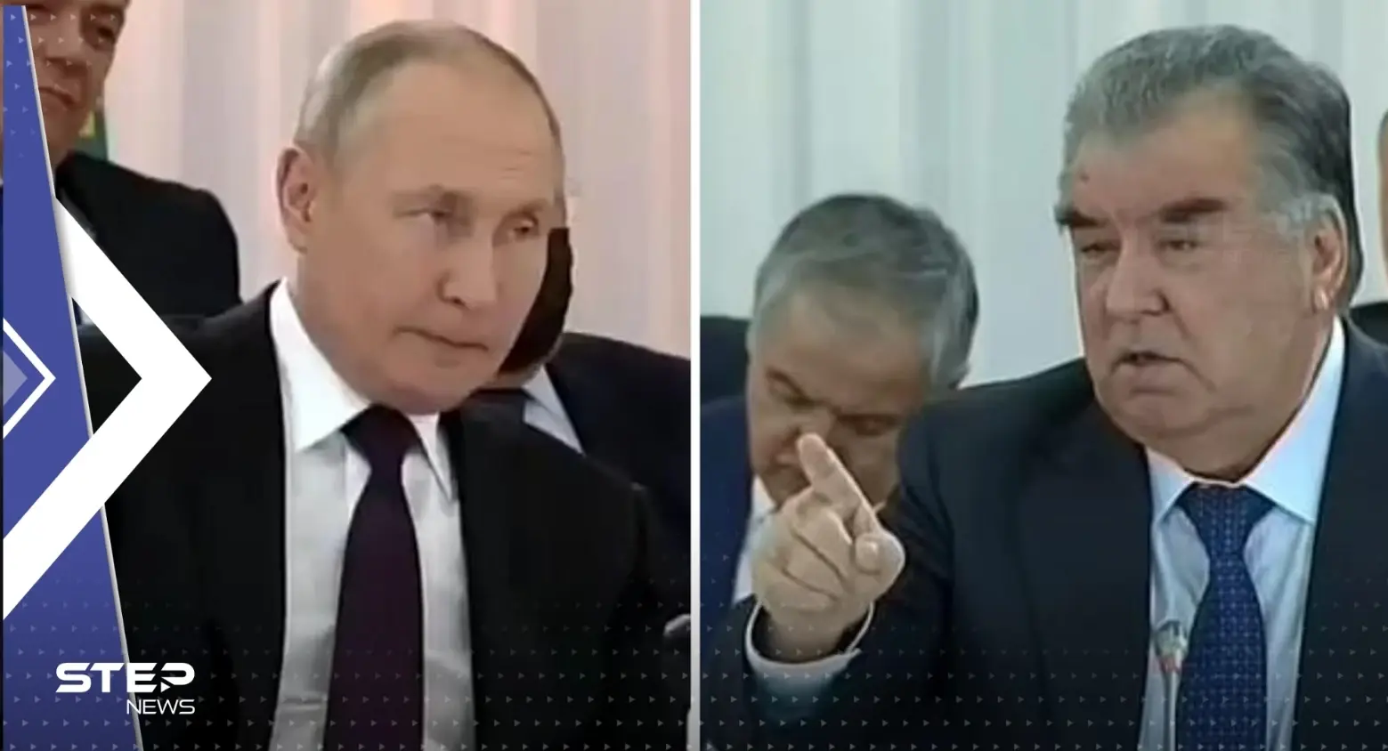 بالفيديو|| رئيس طاجيكستان يوبخ بوتين أمام رؤساء 6 دول حليفة لموسكو: آسيا الوسطى