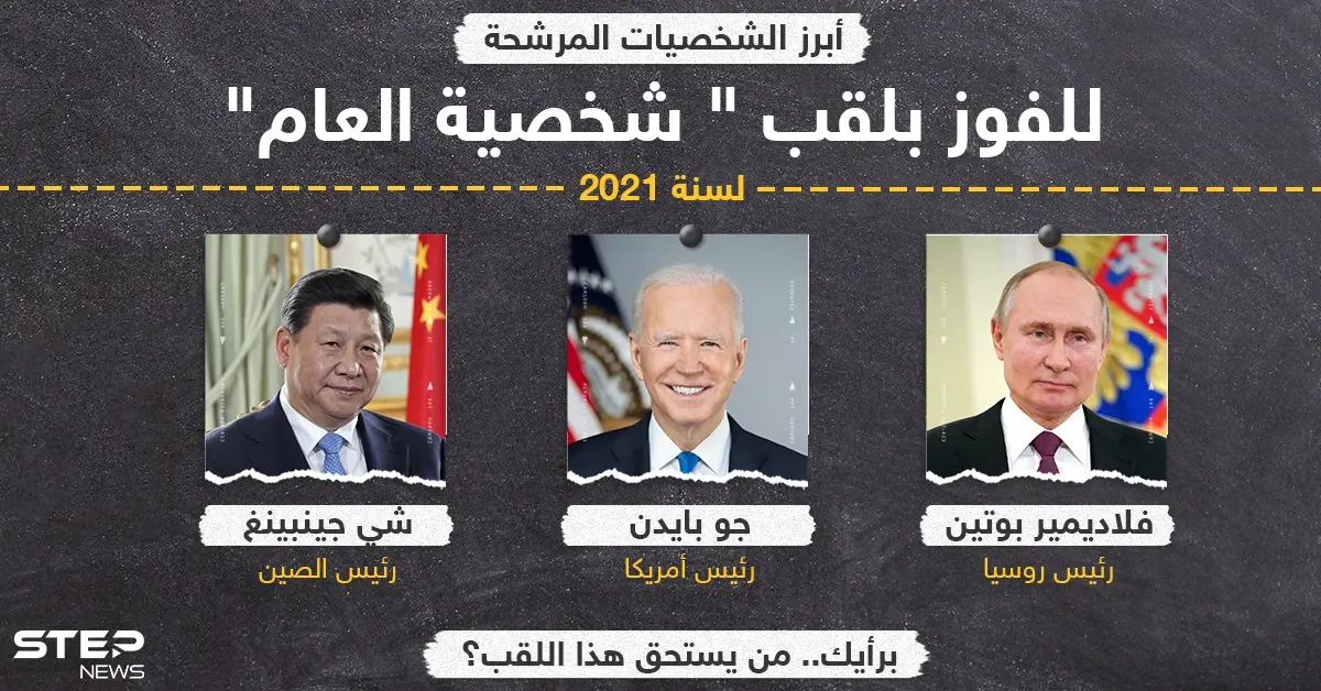 أبرز الشخصيات المرشحة للفوز بلقب "شخصية العام" لسنة 2021 .. برأيك من يستحق هذا اللقب؟: شخصية العام