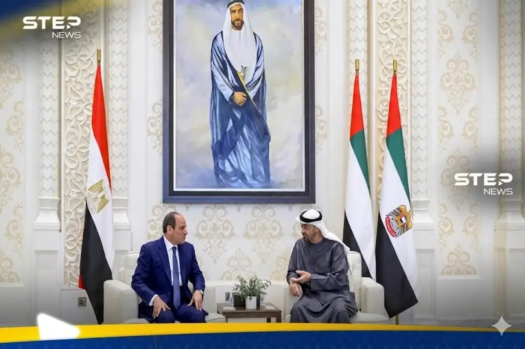 صورة تجمع الرئيس المصري عبد الفتاح السيسي والشيخ محمد بن زايد ، خلال لقاء ثنائي