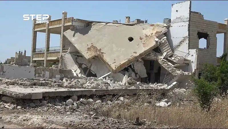 شاهد بالفيديو .. ما خلفته الغارات الجوية على مدينة اللطامنة شمال حماة .: سلايد رئيسي