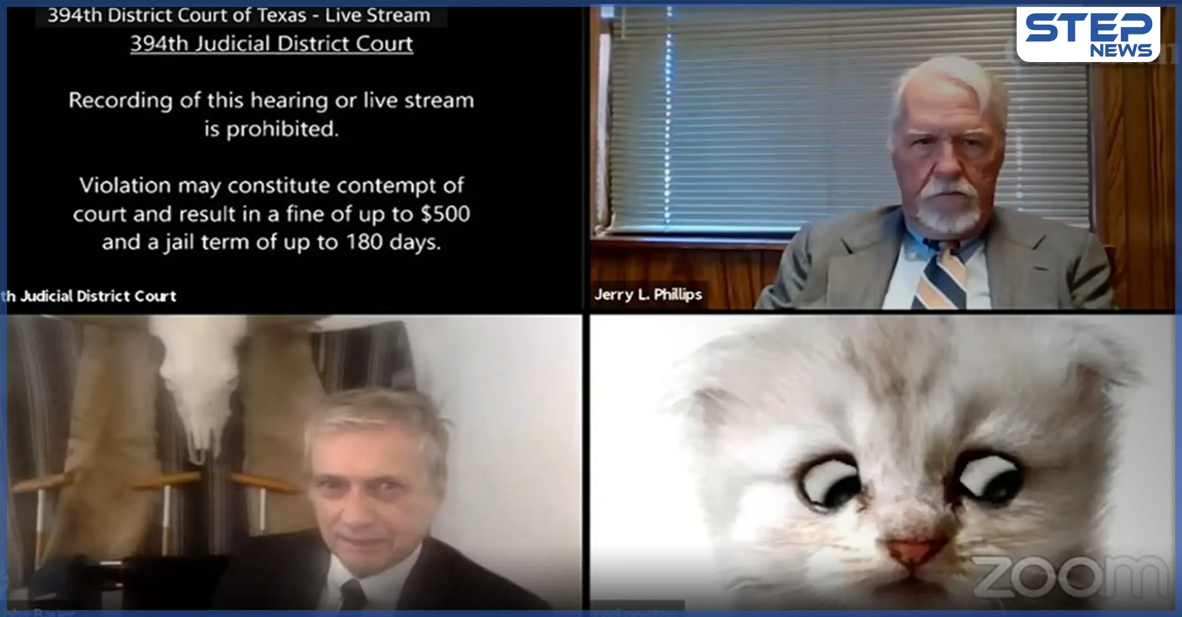 بالفيديو|| في جلسة رسمية عبر الإنترنت.. وجه قطة يظهر بدلاً عن المحامي وهذه ردة فعل القاضي: تكساس