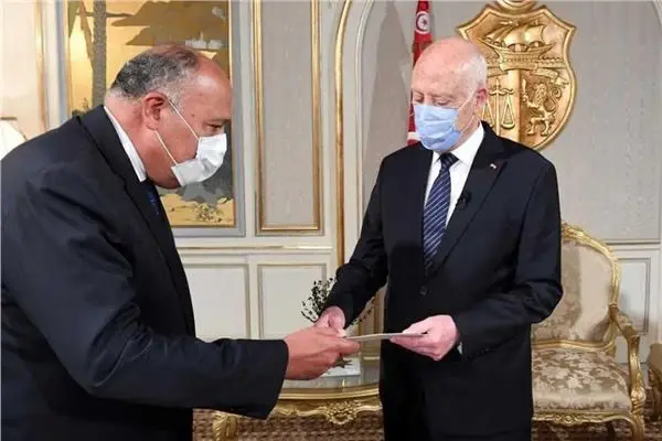 تفاصيل رسالة الرئيس المصري عبد الفتاح السيسي لنظيره التونسي قيس سعيد: سامح شكري