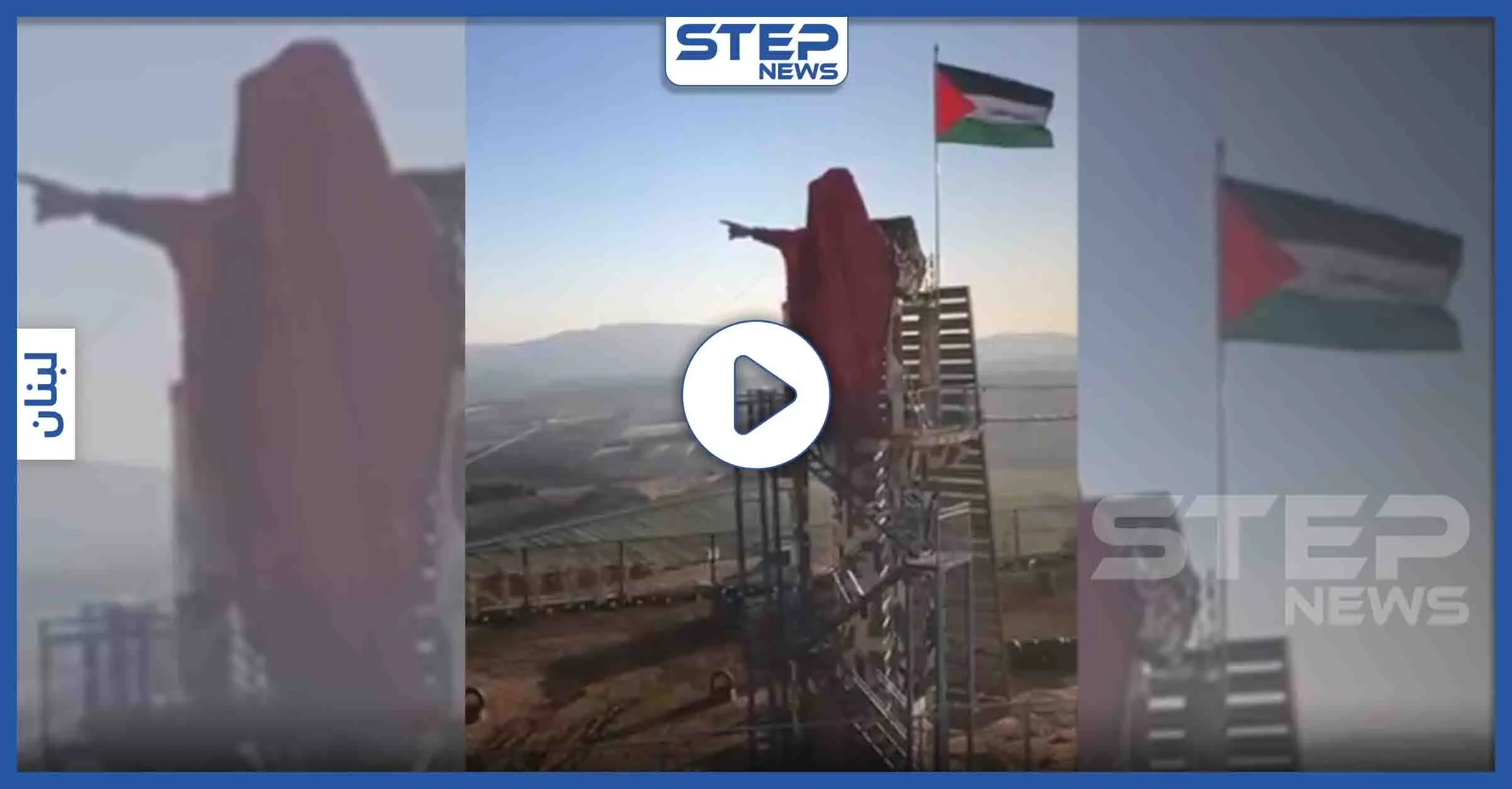 حزب الله يهدد إسرائيل بتمثالٍ لـ"سليماني" يشير إلى فلسطين (فيديو): جزب الله