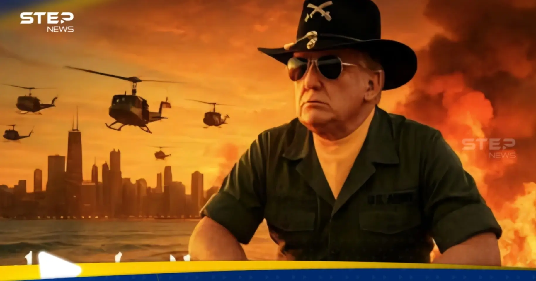 ترامب ينشر صورة بالزي العسكري ويوجه رسالة لشيكاغو: البنتاغون