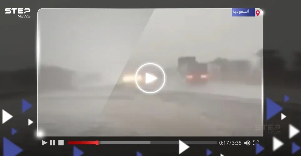 ظاهرة "غير عادية".. تساقط البرد مع أمطار رعدية في صحراء السعودية (فيديو): صحراء السعودية