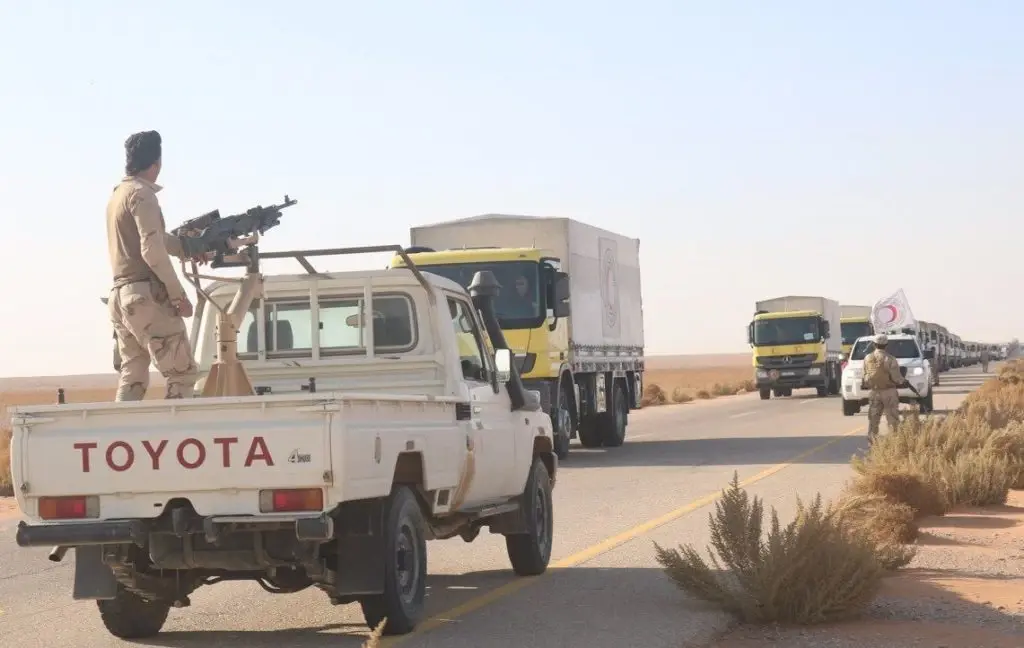 استنفار لفصائل المعارضة في محيط التنف تحضيراً لدخول قافلة مساعدات إلى الركبان: معبر ظاظا