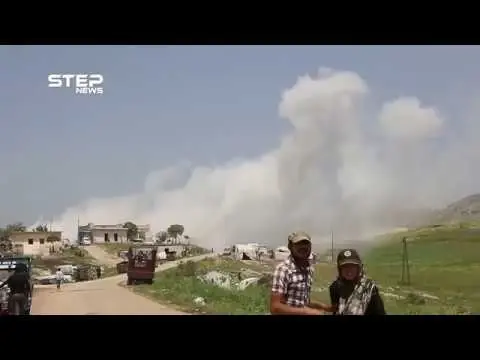 شاهد قصف عنيف يستهدف محيط النقطة التركية بمنطقة شير مغار غرب حماة وسط حالة وهلع بصفوف المدنيين: الفيديو