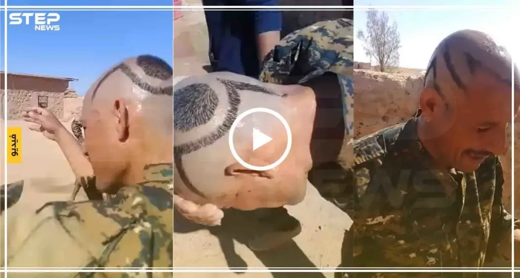 شاهد بالفيديو: أحد عناصر قسد يجعل من رأسه "لوحة فنيّة" غير مألوفة: ميليشيا قسد