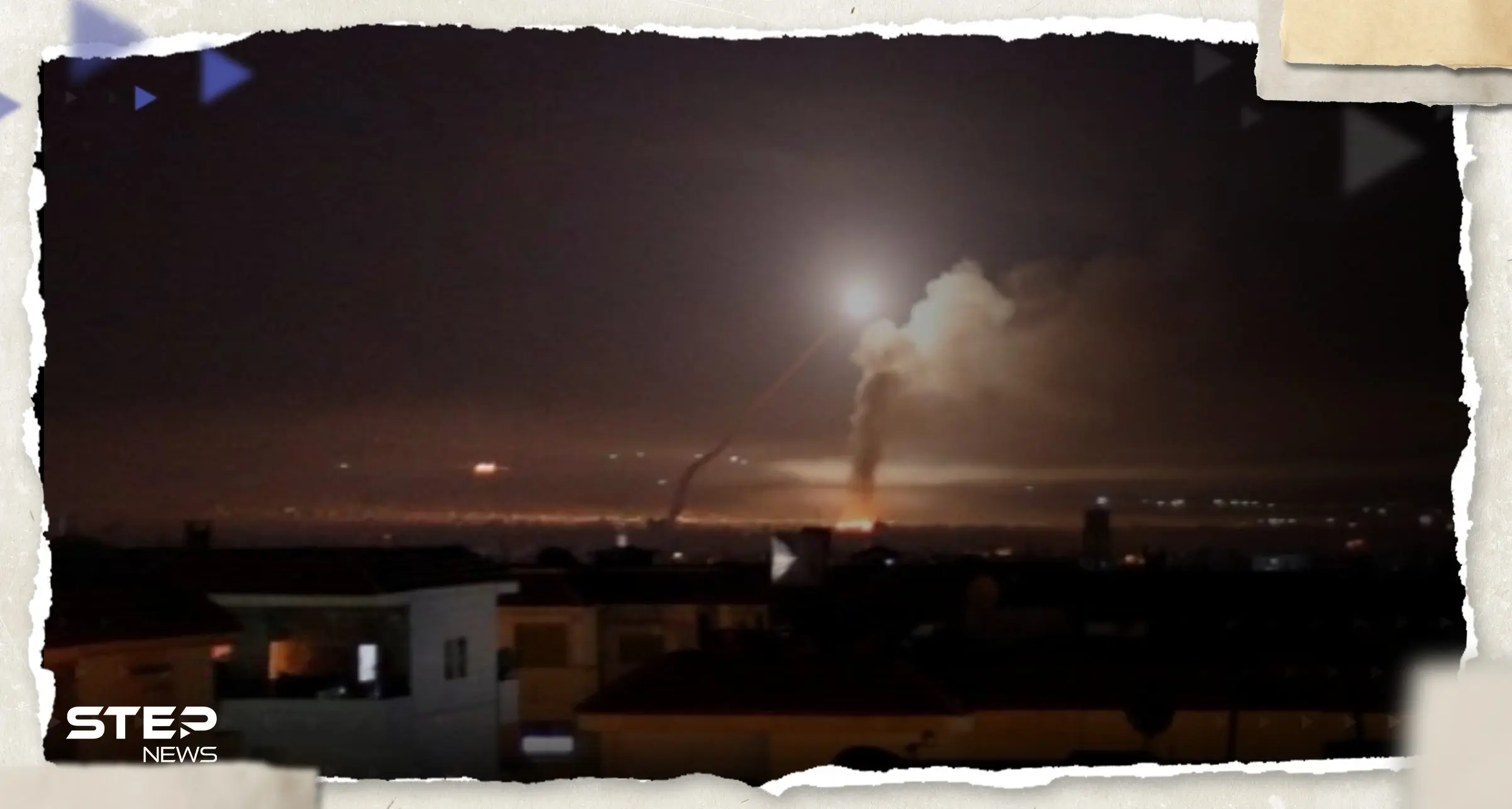 قصف إسرائيلي على دمشق وصاروخ سوري يصل الجولان (فيديو): قصف إسرائيلي