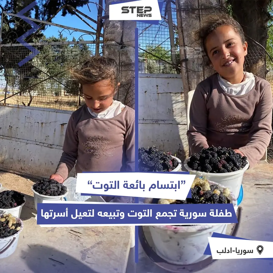 ابتسام ... بائعة التوت الجميلة: طفلة سورية