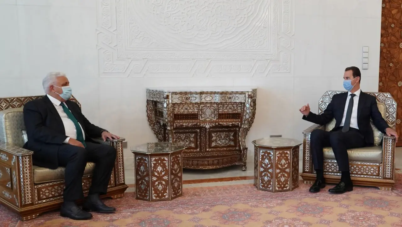 حملها رئيس هيئة الحشد الشعبي.. بشار الأسد يتلقى رسالة من مصطفى الكاظمي.. إليك مضمونها: الحشد الشعبي