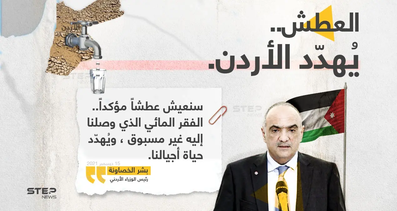 رئيس الوزراء الأردني "بشر الخصاونة"، يُحذر من كارثة جفاف وعطش ستصيب الأردن: العطش