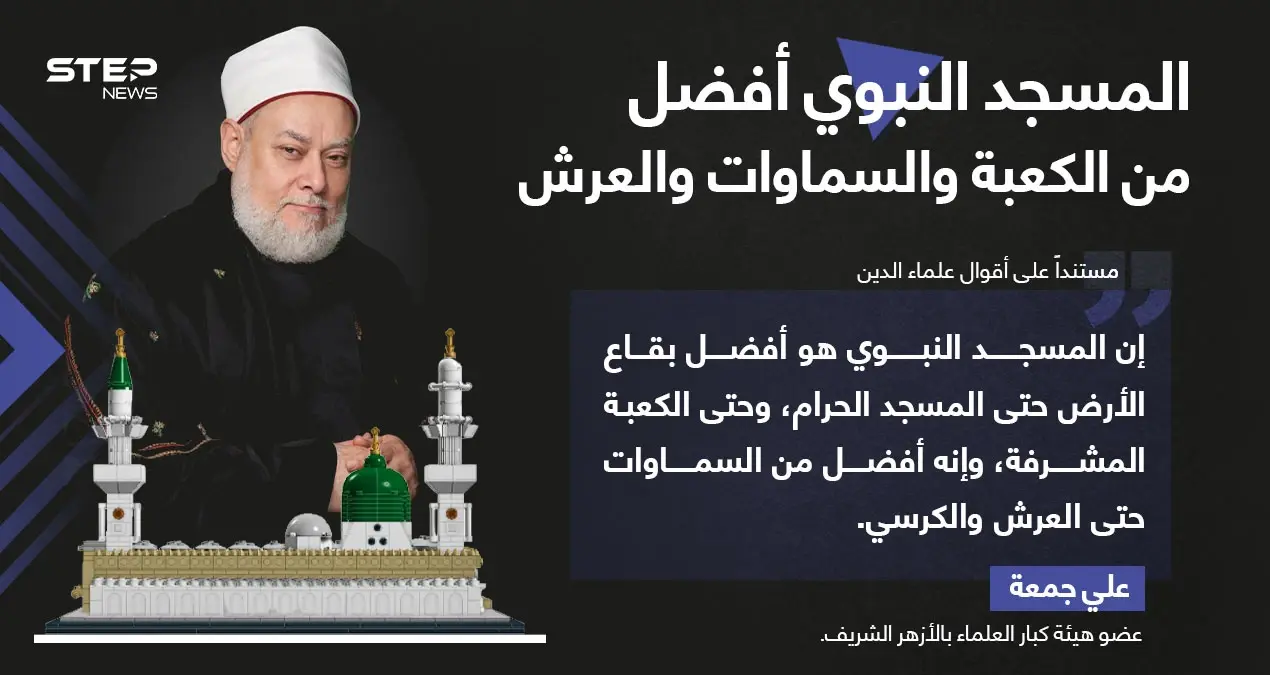 مفتي مصر السابق: المسجد النبوي أفضل من الكعبة والسماوات والعرش: المسجد النبوي