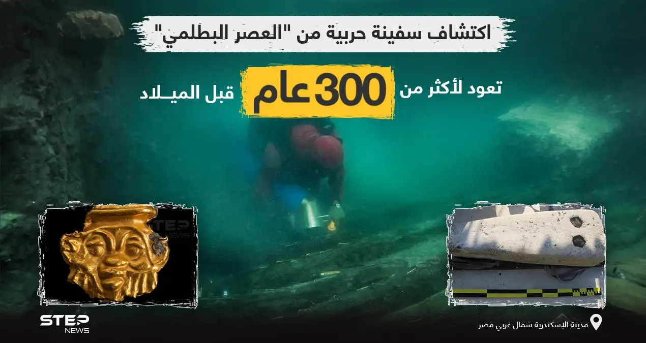 بعثة مصرية - فرنسية تعثر على حطام سفينة من العصر البطلمي الذي يمتد بين عامي(323 قبل الميلاد إلى 30 قبل الميلاد). بالإضافة لبقايا منطقة جنائزية إغريقية يعود تاريخها إلى بداية القرن الرابع قبل الميلاد، بمدينة هيراكليون الغارقة بخليج أبي قير بالإسكندرية.: الاسكندرية