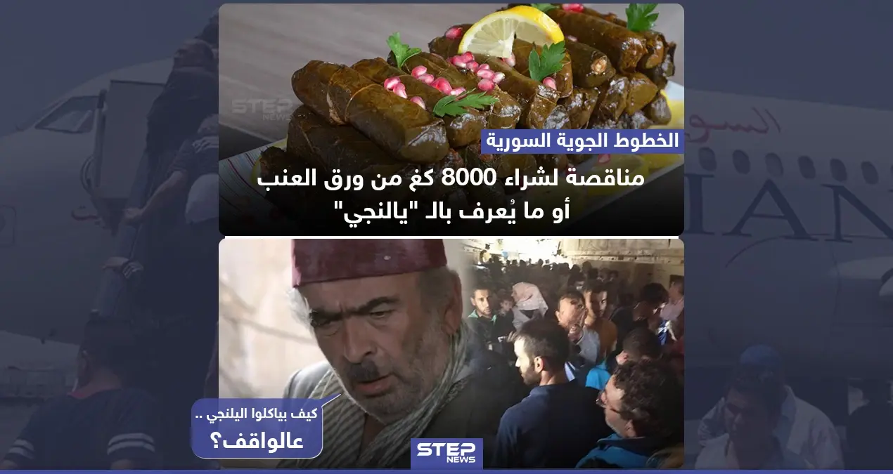 الخطوط الجوية السورية تعلن عن مناقصة لشراء ورق العنب: الخطوط الجوية السورية